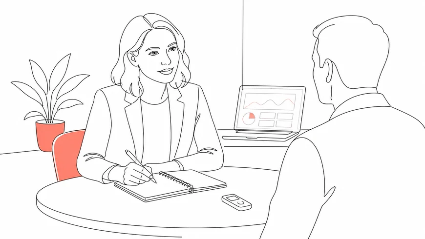 Маркетолог проводит CustDev-интервью с клиентом перед настройкой рекламы