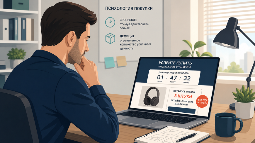 Дефицит и срочность в маркетинге на лендинге с таймером и остатком товара