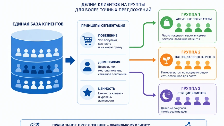 Сегментация клиентов на группы по поведению и ценности