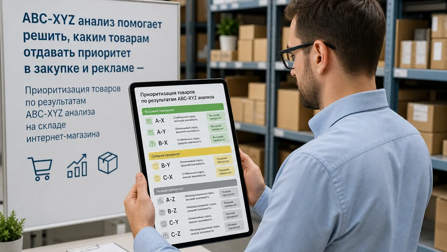 Приоритизация товаров по результатам ABC-XYZ анализа на складе интернет-магазина