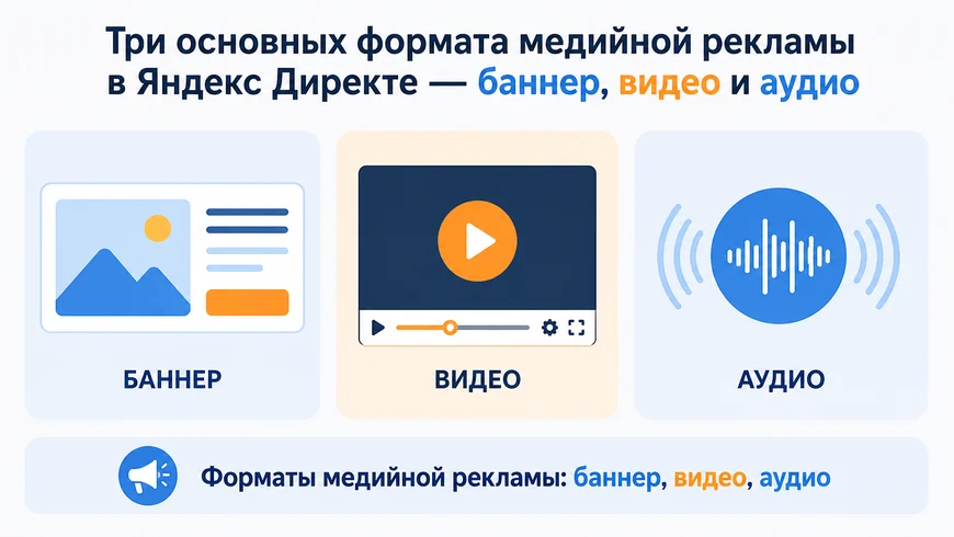 Форматы медийной рекламы: баннер, видео, аудио