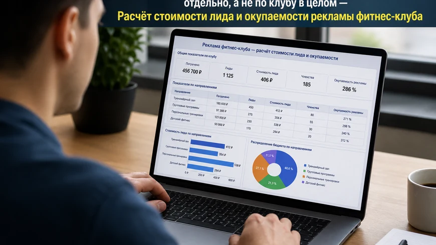 Расчёт стоимости лида и окупаемости рекламы фитнес-клуба