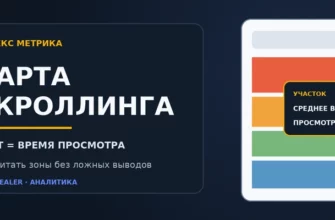 Карта скроллинга Яндекс Метрики — время просмотра областей страницы
